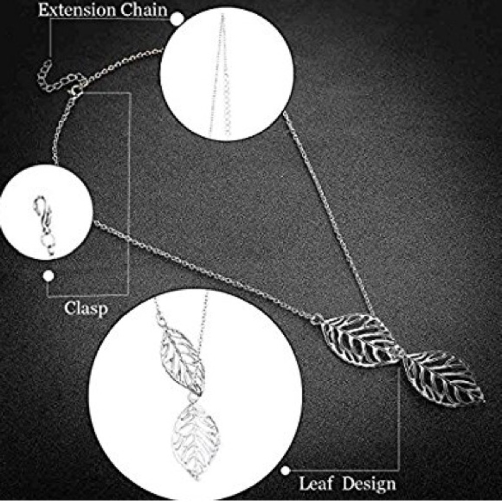 Chic Leaf Shaped Chain Jewelry Necklaces - Picture 4 of 6